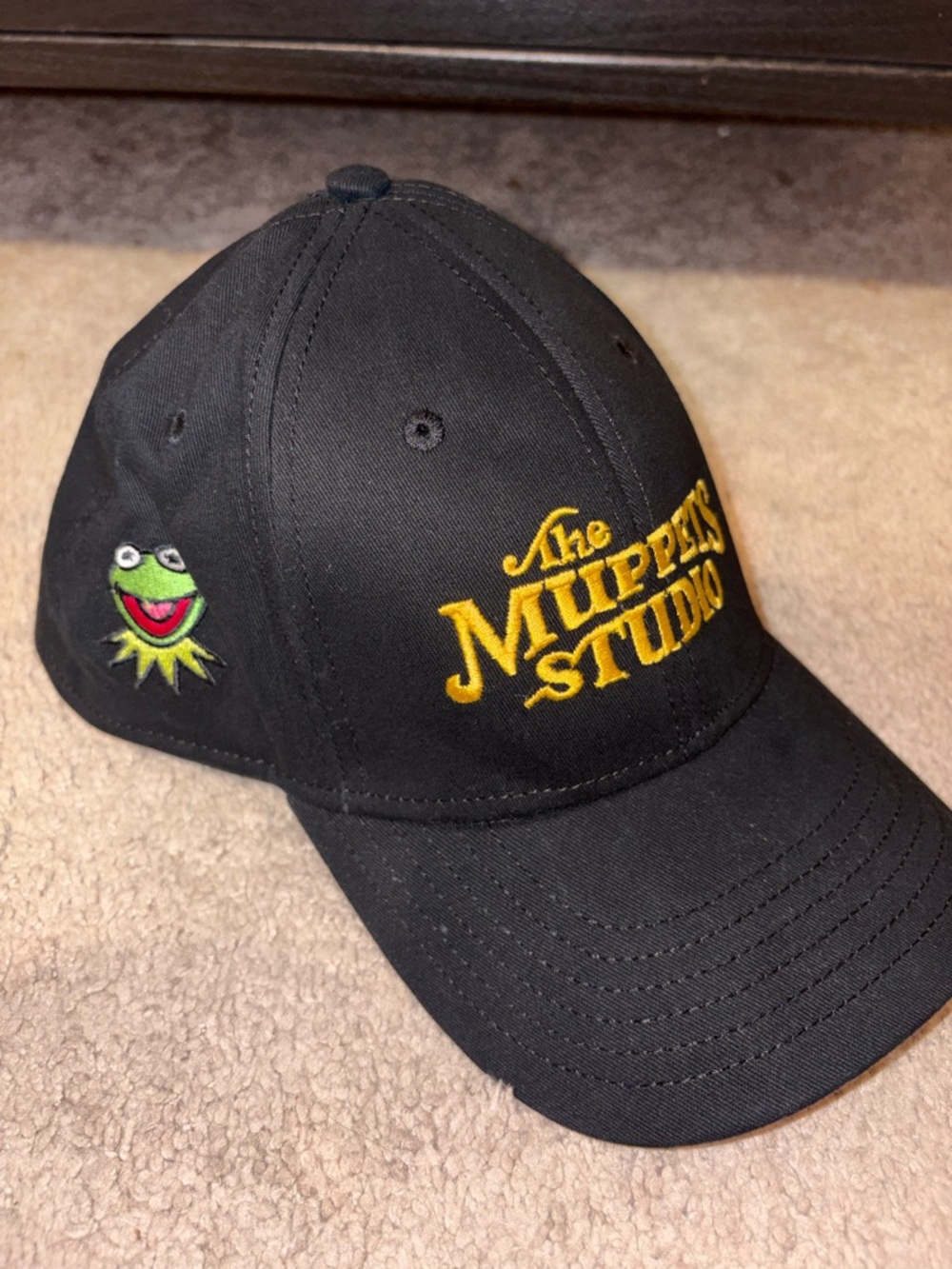 The Muppets Studio Exclusive Black Kermit Embroidered Baseball Cap
